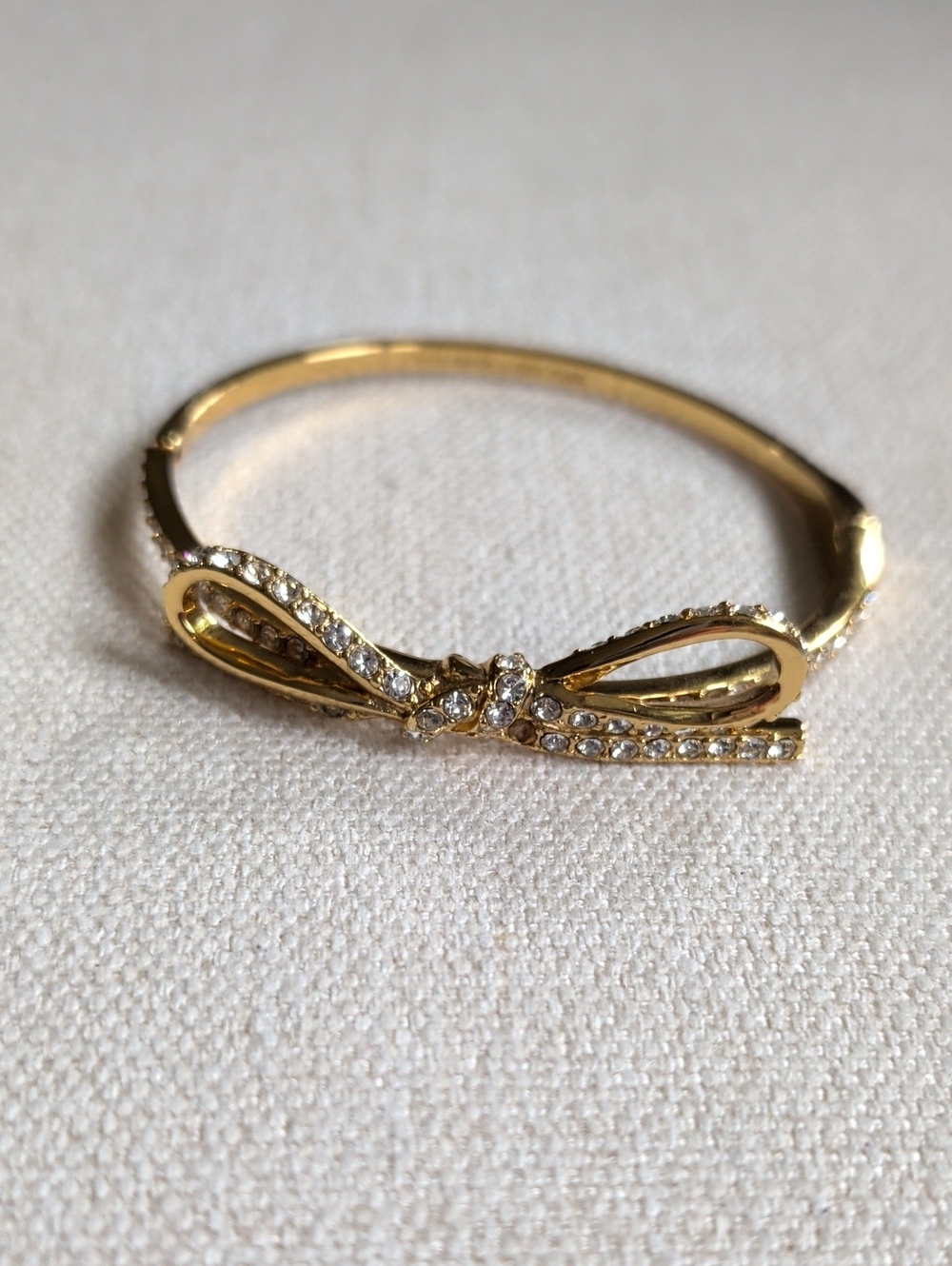 kate spade Gold Bow Crystal Bangle Bracelet